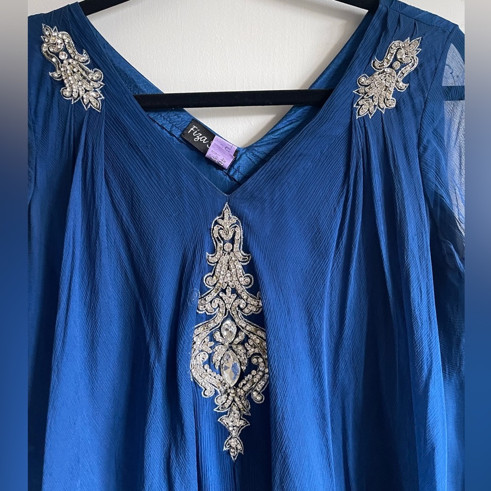 Asymmetrical hem embellished dress